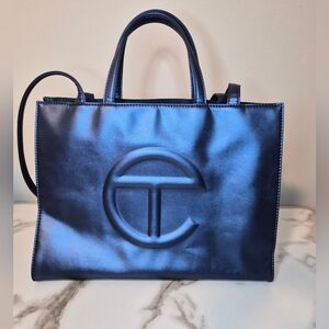 Telfar Cobalt METALLIC NAVY BLUE Tote Bag